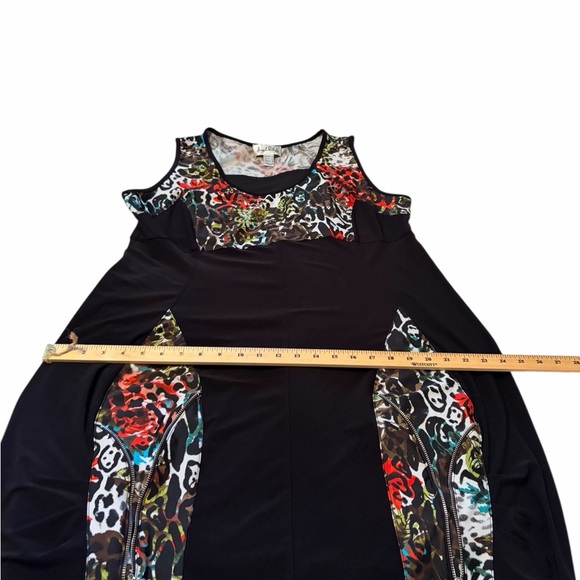 Joseph Ribkoff Mixed Print Sheath Dress.Vibrant colors/Animal Print-Size 18 - Picture 4 of 7